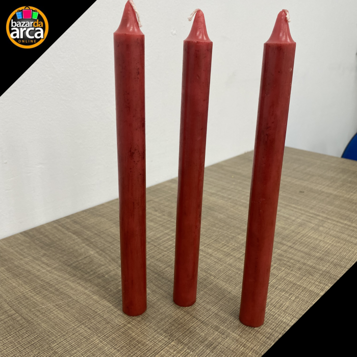 Velas Decorativas Vermelha (kit com 3)