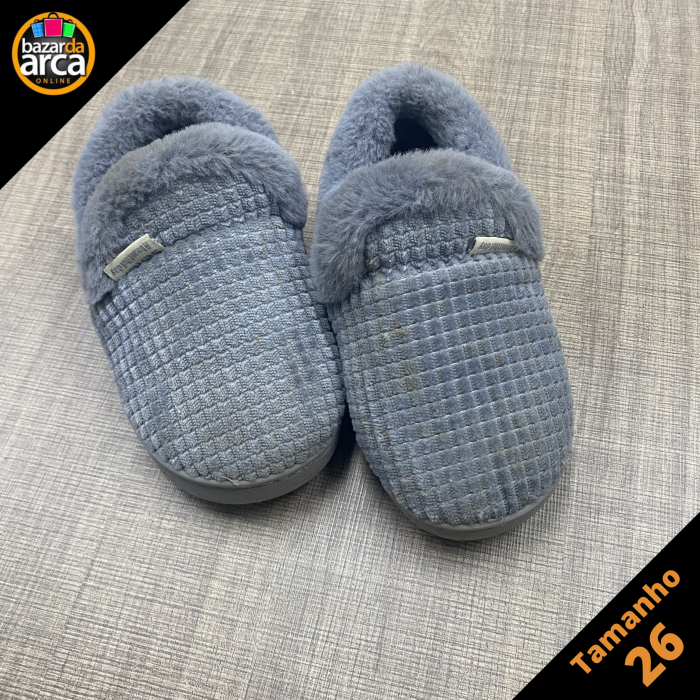 Pantufa Cinza Infantil - tamanho 26