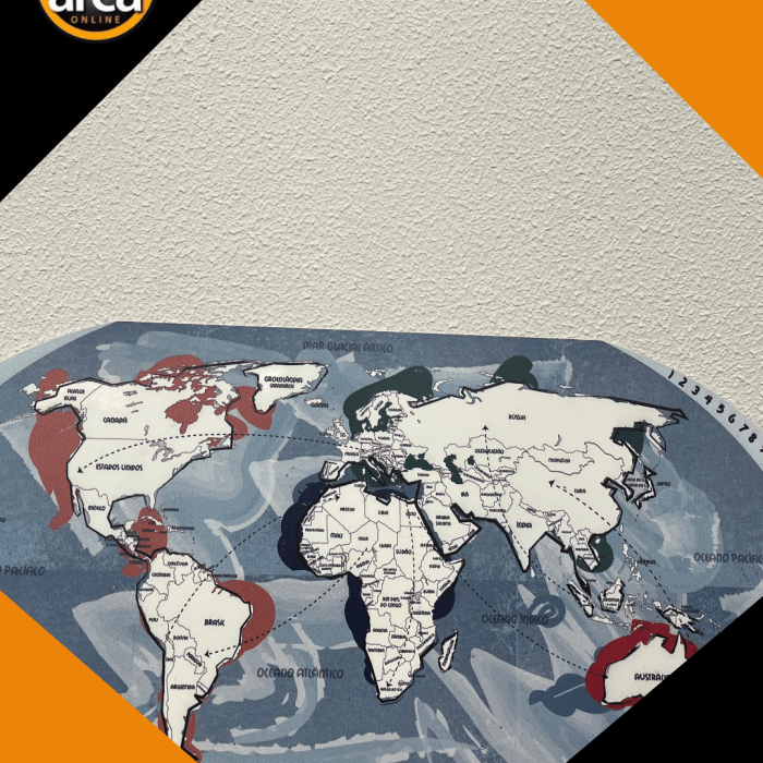 Quadro Decorativo Mapa-Múndi