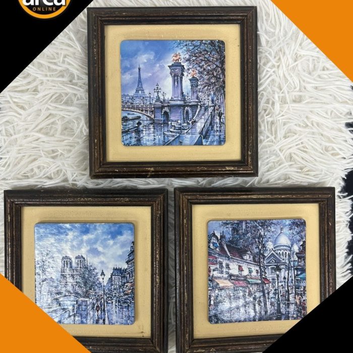 Kit com 3 Mini Quadros Decorativos