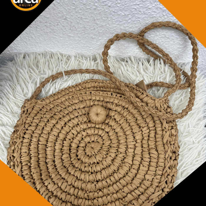 Bolsa Redonda de Palha Artesanal