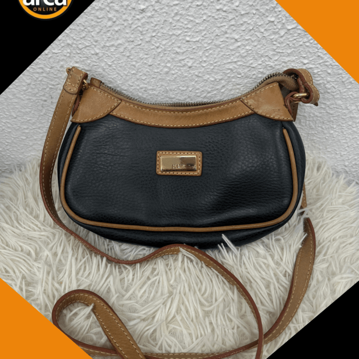 Bolsa Feminina Transversal Preta e Caramelo